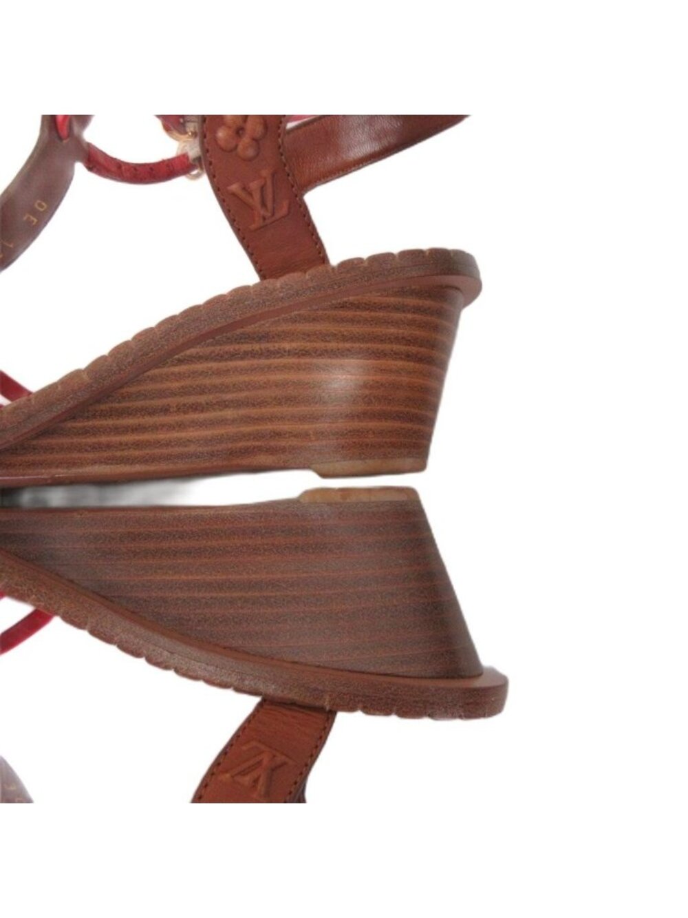 Louis Vuitton Monogram Wedge Sole Sandals Ankle Strap - Picture 8 of 8